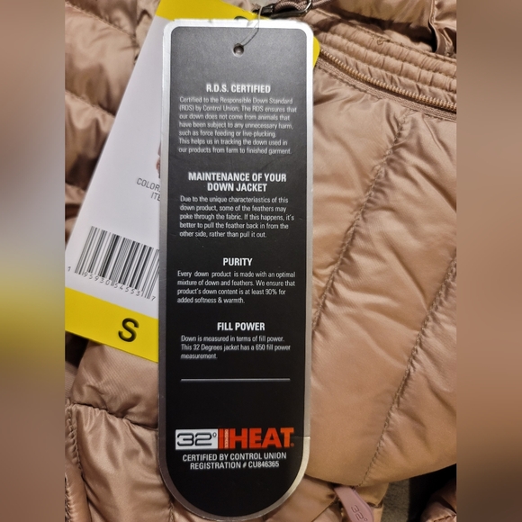 NWT 32 DEGREES LADIES TAN TAUPE. ISH. DOWN COAT PUFFET SIZE SMALL - Picture 6 of 15